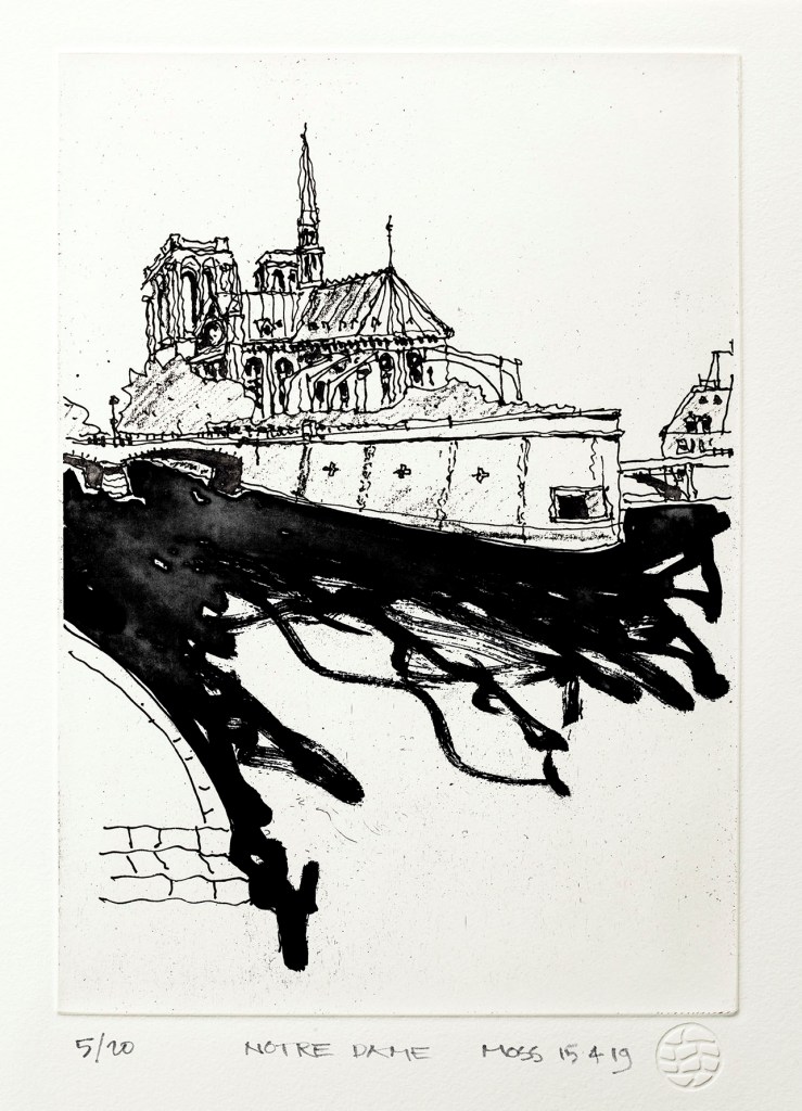 (A) Notre Dame by Rodney Moss UNFRAMED